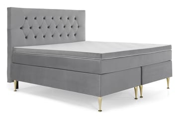 Royal Velvet komplett sengepakke 180x200 cm - Lysegrå med høye gullben - Møbler - Senger - Kontinentalsenger