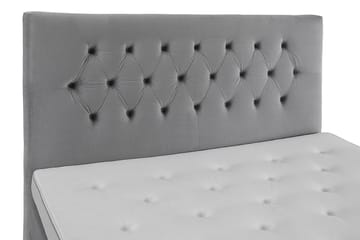 Royal Velvet komplett sengepakke 180x200 cm - Lysegrå med høye sølvfargede ben - Møbler - Senger - Kontinentalsenger