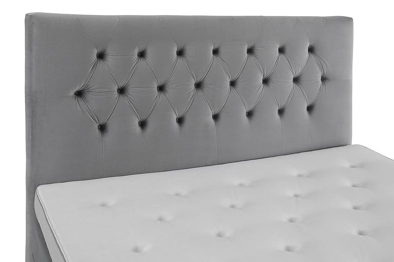 Royal Velvet komplett sengepakke 180x200 cm - Lysegrå med høye sølvfargede ben - Møbler - Senger - Kontinentalsenger