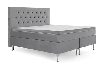 Royal Velvet komplett sengepakke 180x200 cm - Lysegrå med høye sølvfargede ben - Møbler - Senger - Kontinentalsenger