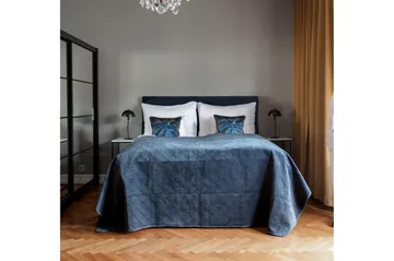 Royal Velvet komplett sengepakke 180x200 cm - Mørkeblå med høye gullben - Møbler - Senger - Kontinentalsenger
