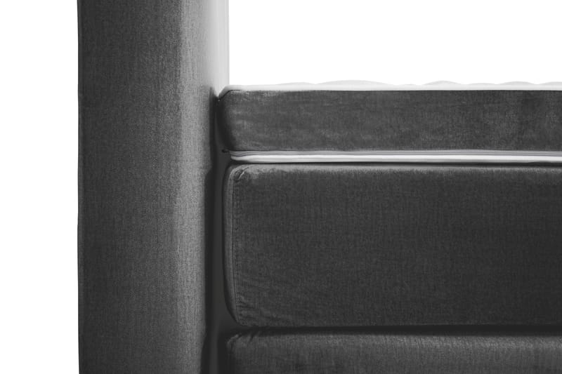 Royal Velvet komplett sengepakke 210x210 cm - Mørkegrå med dreide ben - Møbler - Senger - Kontinentalsenger