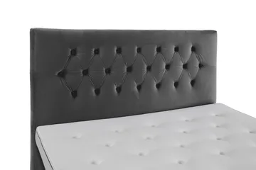 Royal Velvet komplett sengepakke 210x210 cm - Mørkegrå med dreide ben - Møbler - Senger - Kontinentalsenger
