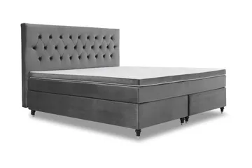 Royal Velvet komplett sengepakke 210x210 cm - Mørkegrå med dreide ben - Møbler - Senger - Kontinentalsenger
