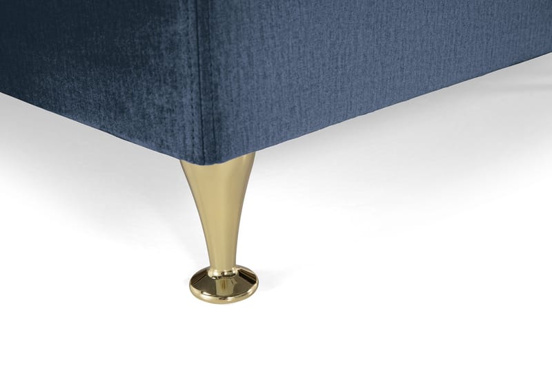 Royal Velvet Kontinentalseng 210x210 cm - Mørkeblå Fløyel/Lave Gullben - Møbler - Senger - Kontinentalsenger