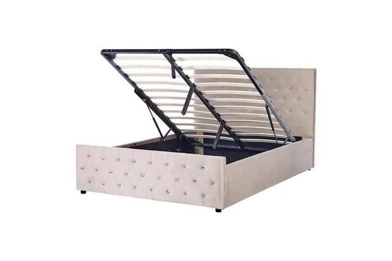 Saleux Sengramme 140x200 cm - Taupe - Møbler - Senger - Senger med oppbevaring