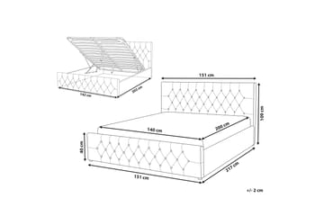 Saleux Sengramme 140x200 cm - Taupe - Møbler - Senger - Senger med oppbevaring