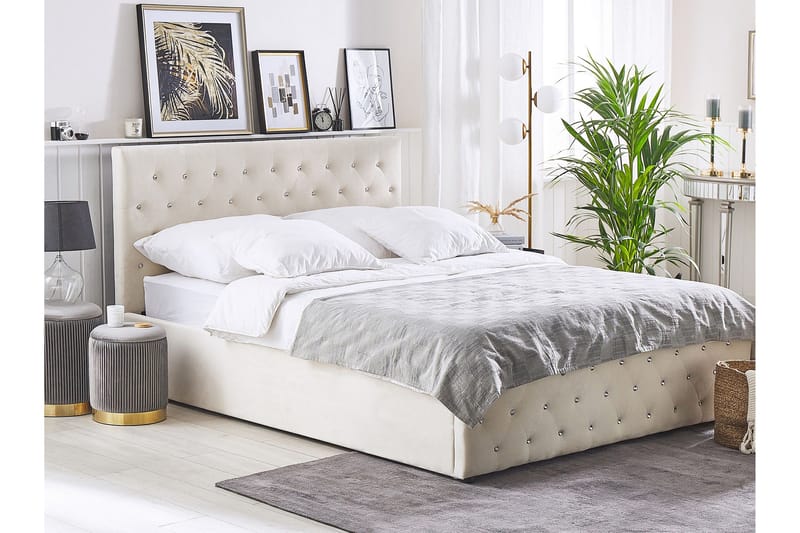 Saleux Sengramme 180x200 cm - Beige - Møbler - Senger - Senger med oppbevaring