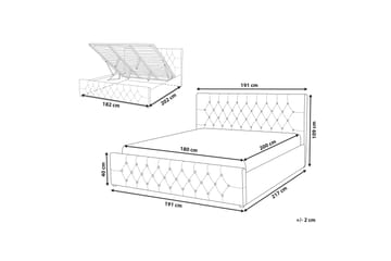 Saleux Sengramme 180x200 cm - Beige - Møbler - Senger - Senger med oppbevaring