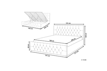 Saleux Sengramme 180x200 cm - Taupe - Møbler - Senger - Senger med oppbevaring