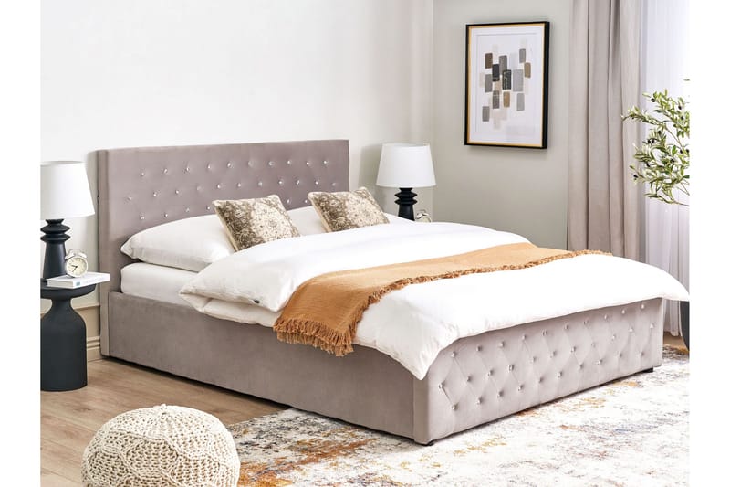 Saleux Sengramme 180x200 cm - Taupe - Møbler - Senger - Senger med oppbevaring