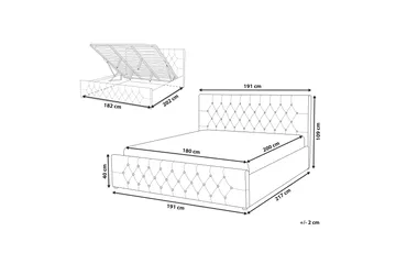 Saleux Sengramme 180x200 cm - Taupe - Møbler - Senger - Senger med oppbevaring