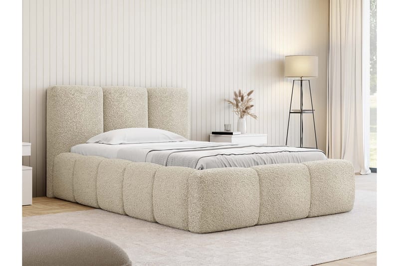Salvenor Sengeramme med Oppbevaring 90x200 cm - Beige - Møbler - Senger - Sengeramme & sengestamme