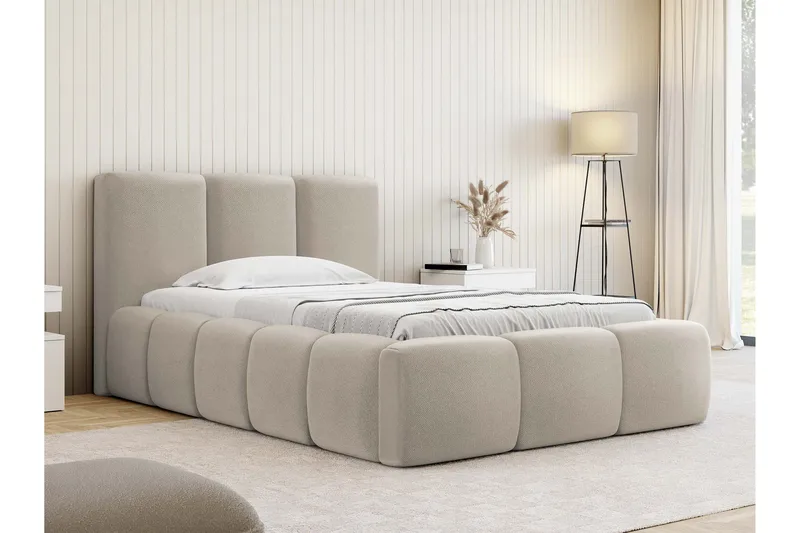 Salvenor Sengeramme med Oppbevaring 90x200 cm - Beige - Møbler - Senger - Sengeramme & sengestamme