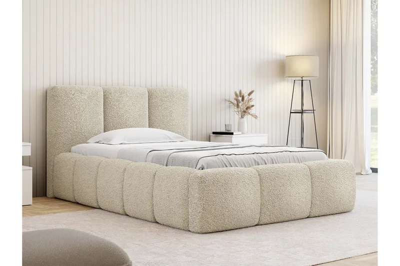 Salvenor Sengeramme med Oppbevaring 90x200 cm - Beige - Møbler - Senger - Sengeramme & sengestamme