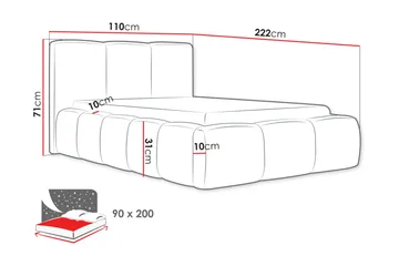 Salvenor Sengeramme med Oppbevaring 90x200 cm - Grå - Møbler - Senger - Sengeramme & sengestamme