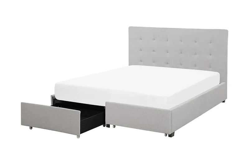 Sandrick Kontinentalseng med Oppbevaring 140x200 - Grå - Møbler - Senger - Senger med oppbevaring