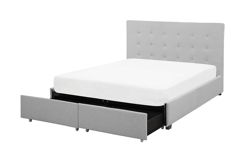 Sandrick Kontinentalseng med Oppbevaring 140x200 - Grå - Møbler - Senger - Senger med oppbevaring