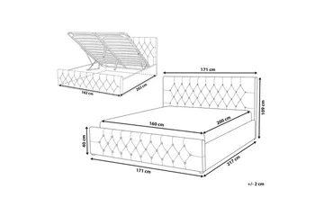 Säng med förvaring Amiens - Beige, 160x200 cm - Møbler - Senger - Senger med oppbevaring