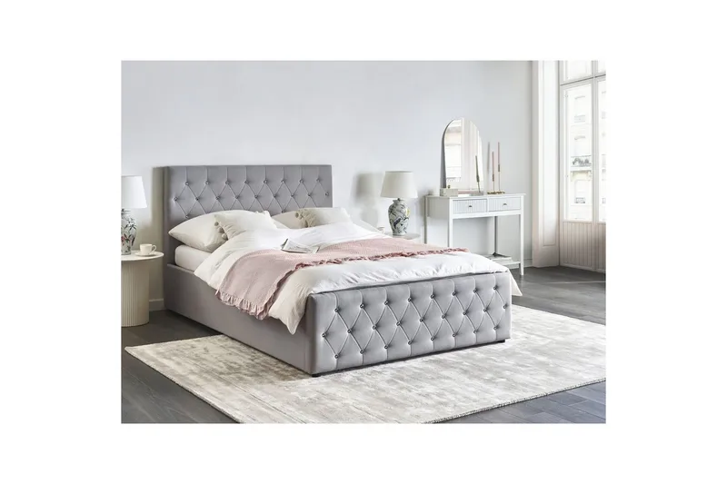 Säng med förvaring Amiens - Grå, 140x200 cm - Møbler - Senger - Senger med oppbevaring