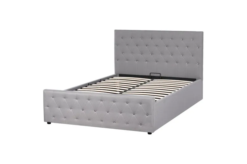 Säng med förvaring Amiens - Grå, 140x200 cm - Møbler - Senger - Senger med oppbevaring