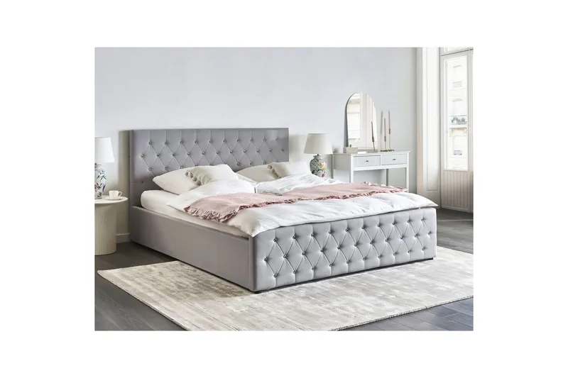 Säng med förvaring Amiens - Grå, 180x200 cm - Møbler - Senger - Senger med oppbevaring