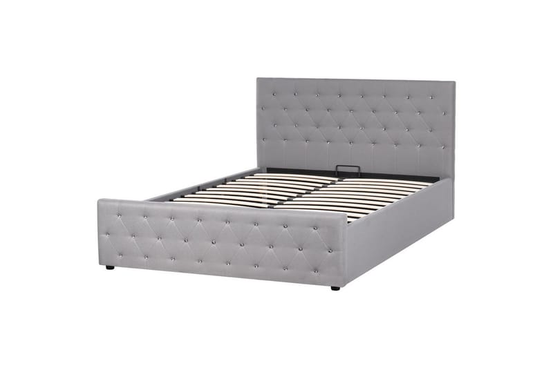 Säng med förvaring Amiens - Lys grå, 160x200 cm - Møbler - Senger - Senger med oppbevaring