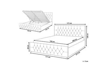 Säng med förvaring Amiens - Lys grå, 160x200 cm - Møbler - Senger - Senger med oppbevaring