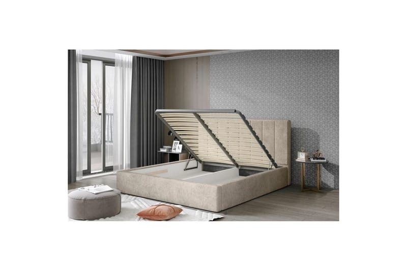 Sängram & Sängstomme Eltap Beige 200x200 DEL - Møbler - Senger - Senger med oppbevaring
