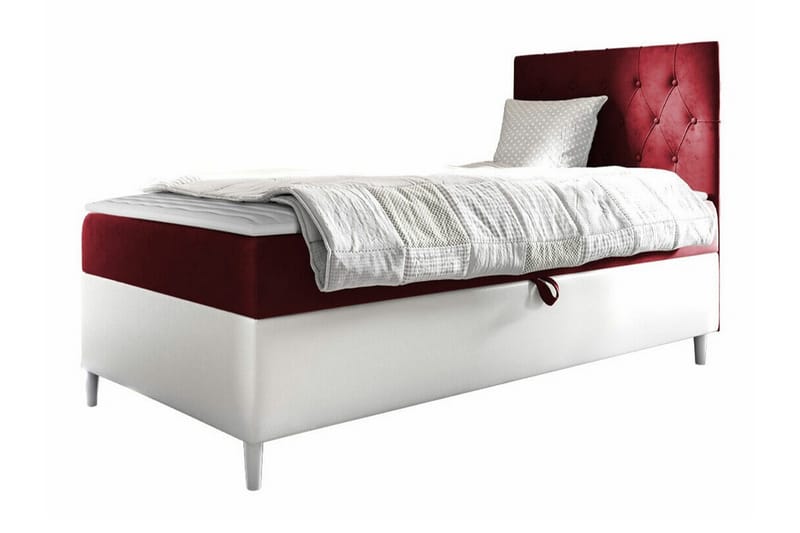 Sängram Boisdale 100x200 cm - Rød/Hvit - Sengeramme & sengestamme