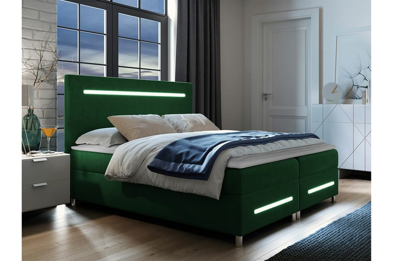 Sängram Boisdale 140x200 cm - Mørkegrønn - Sengeramme & sengestamme