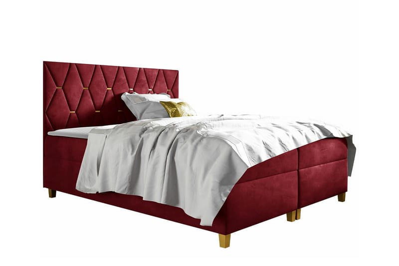 Sängram Boisdale 160x200 cm - Rød/Gull - Sengeramme & sengestamme