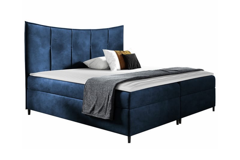 Sängram Boisdale 200x200 cm - Mørkeblå - Sengeramme & sengestamme
