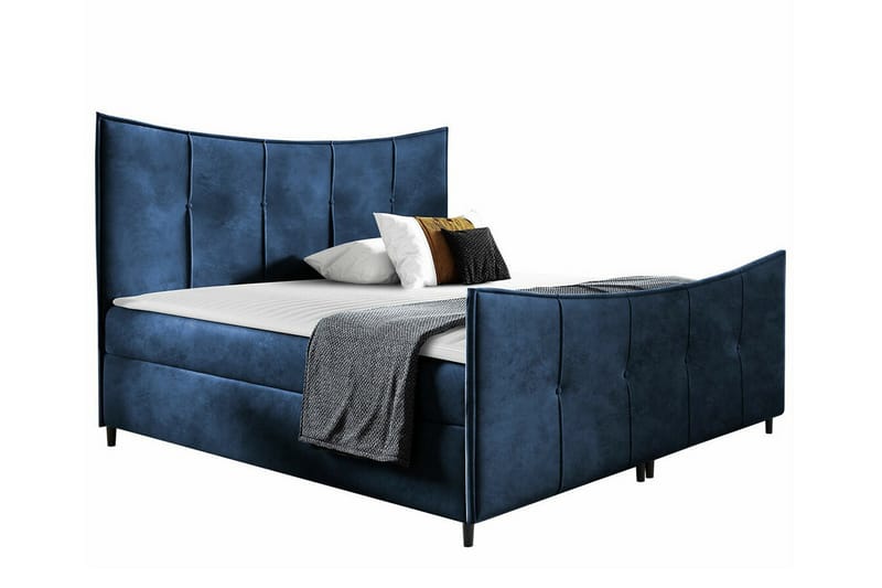 Sängram Boisdale 200x200 cm - Mørkeblå - Sengeramme & sengestamme