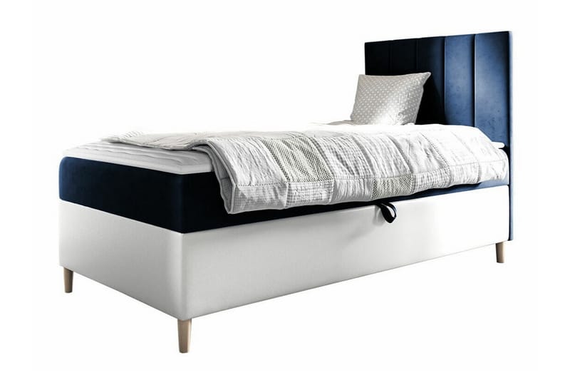 Sängram Boisdale 80x200 cm - Blå/Hvit - Sengeramme & sengestamme