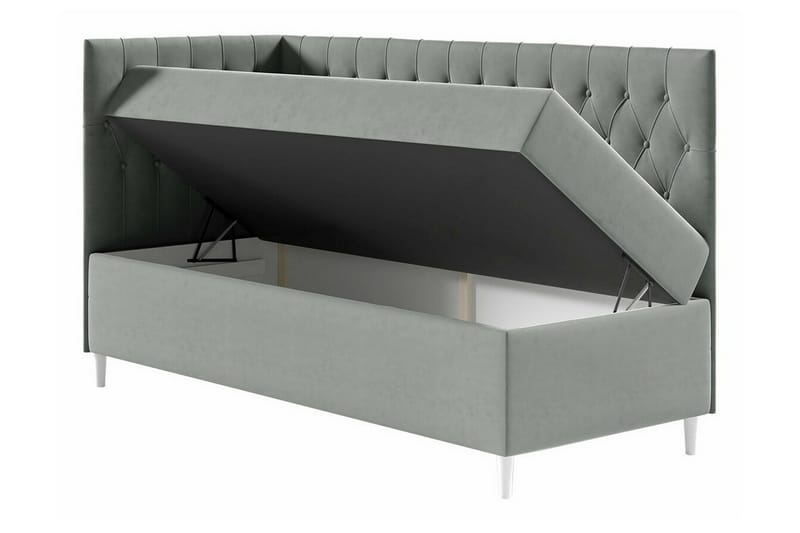 Sängram Boisdale 80x200 cm - Hvit/grå/sølv - Sengeramme & sengestamme