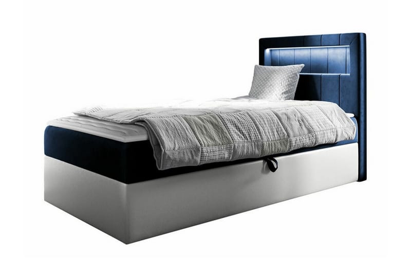 Sängram Boisdale 90x200 cm - Blå/Hvit - Sengeramme & sengestamme