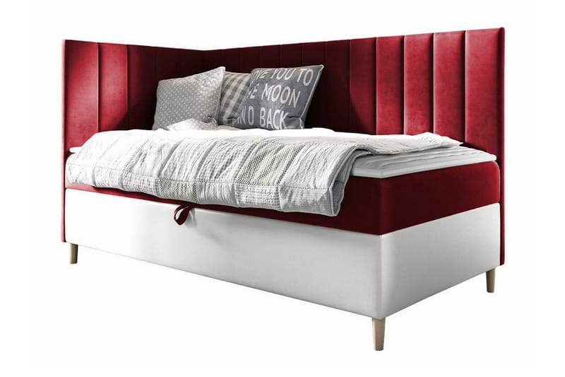 Sängram Boisdale 90x200 cm - Rød/Hvit - Sengeramme & sengestamme