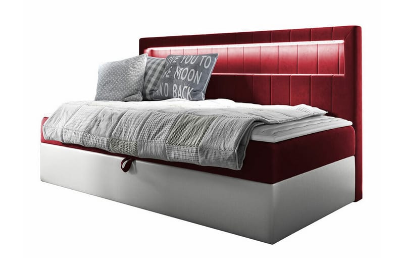 Sängram Boisdale 90x200 cm - Rød/Hvit - Sengeramme & sengestamme