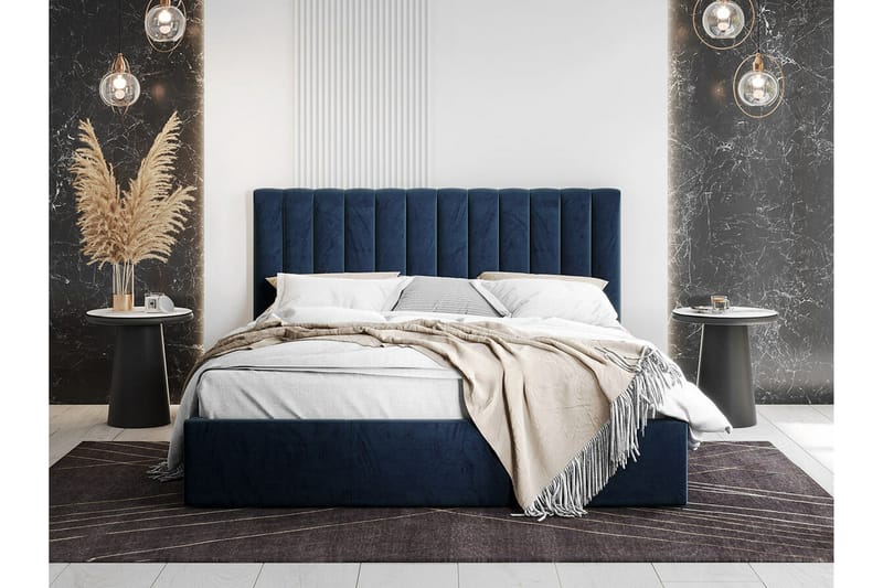 Sängram Derry 140x200 cm - Blå - Sengeramme & sengestamme