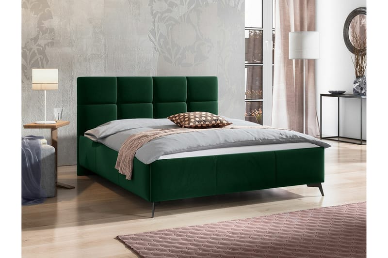 Sängram Derry 140x200 cm - Mørkegrønn - Sengeramme & sengestamme