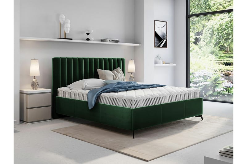 Sängram Derry 140x200 cm - Mørkegrønn - Sengeramme & sengestamme