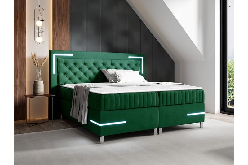 Sängram Lillsel 120x200 cm - Mørkegrønn - Sengeramme & sengestamme