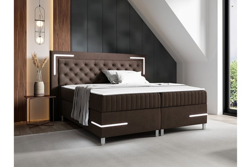 Sängram Lillsel 140x200 cm - Mørkebrun - Sengeramme & sengestamme