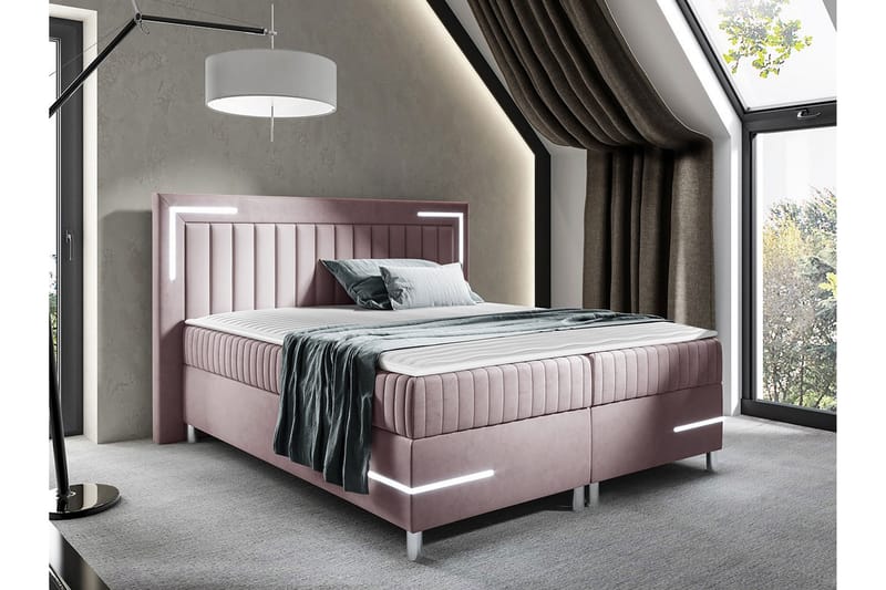 Sängram Lillsel 200x200 cm - Rosa - Sengeramme & sengestamme