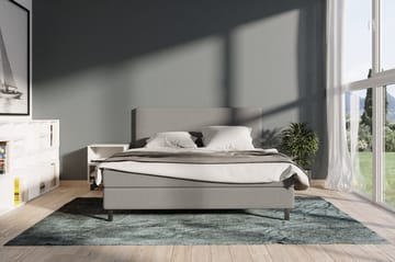 Select No 1 Komplett Sengepakke 210x210 - Lysegrå/Svarta Ben - Møbler - Senger - Kontinentalsenger