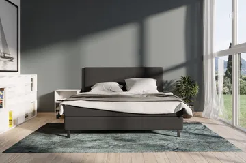 Select No 1 Komplett Sengepakke 210x210 - Mørkegrå/Svarta Ben - Møbler - Senger - Kontinentalsenger