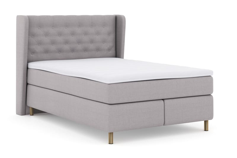 Select No 3 Komplett Sengepakke 140x200 Fast - Lysegrå/Kobberben - Møbler - Senger - Kontinentalsenger