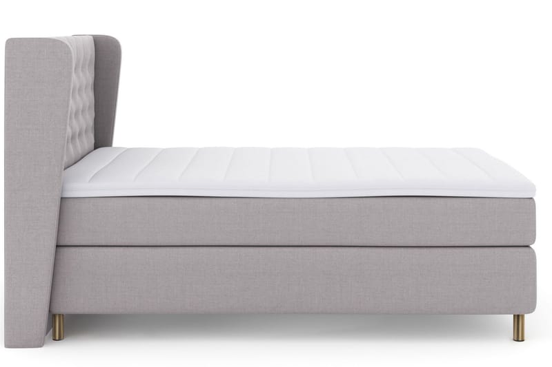 Select No 3 Komplett Sengepakke 140x200 Fast/Medium - Lysegrå/Kobberben - Møbler - Senger - Kontinentalsenger