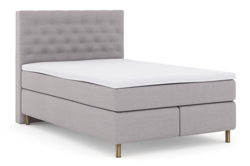 Select No 3 Komplett Sengepakke 140x200 Fast/Medium - Lysegrå/Kobberben - Møbler - Senger - Kontinentalsenger